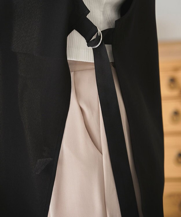 WEGO リネンライクサイドベルトベスト ブラック