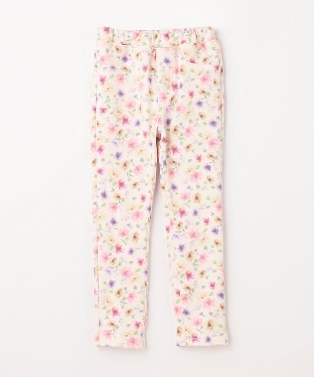 ANY KIDS 7days 裏シャギー 総柄 パンツ アイボリー系花柄