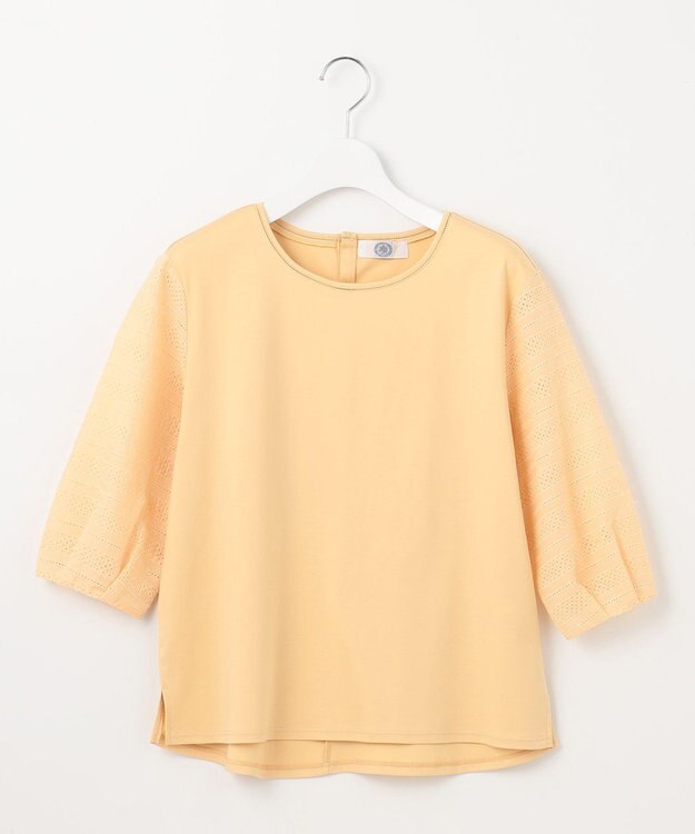 J.PRESS LADIES L 【WEB限定カラーあり】スムースジャージー 刺繍スリーブ カットソー イエロー系