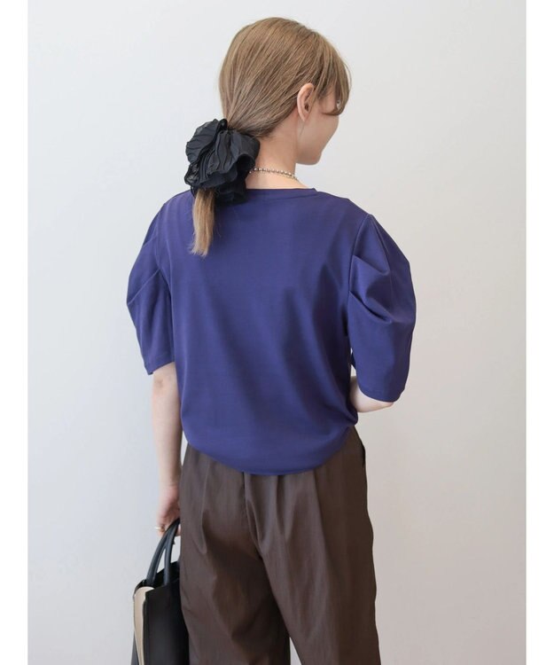 AMERICAN HOLIC 接触冷感タックスリーブ５分袖カットプルオーバー Purple