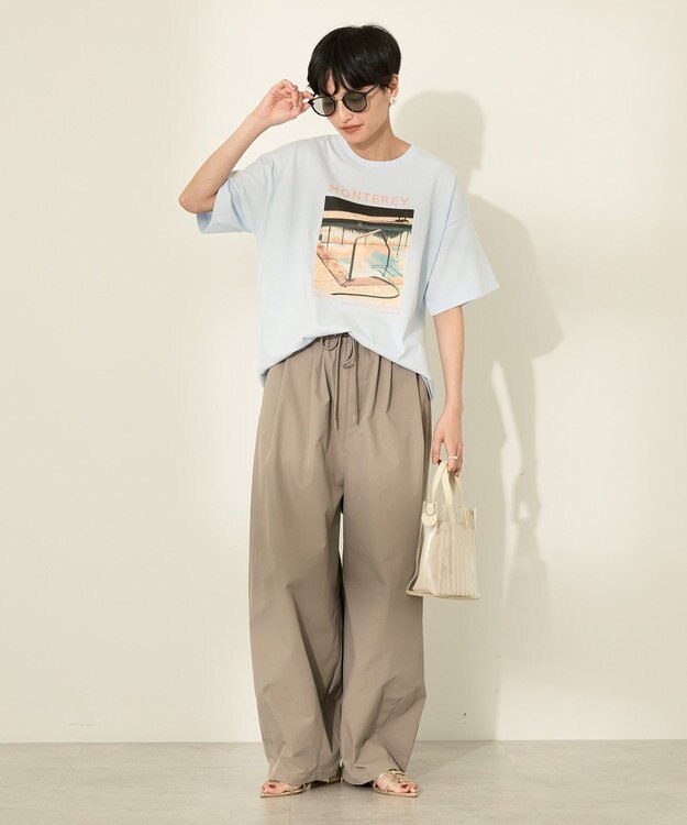 AMERICAN HOLIC フォトプリントＴシャツ Sax