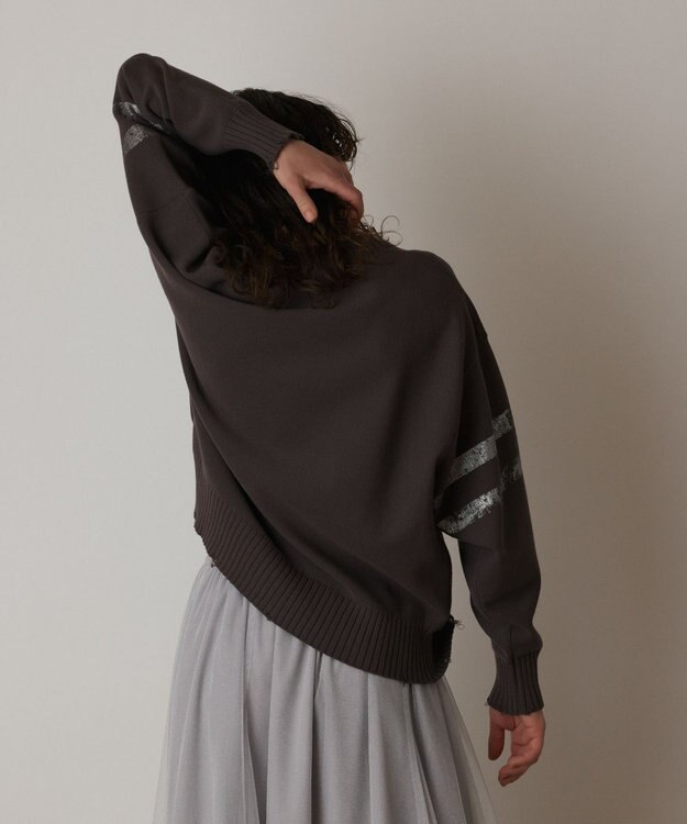 GRACE CONTINENTAL ナンバリングニットトップ グレー