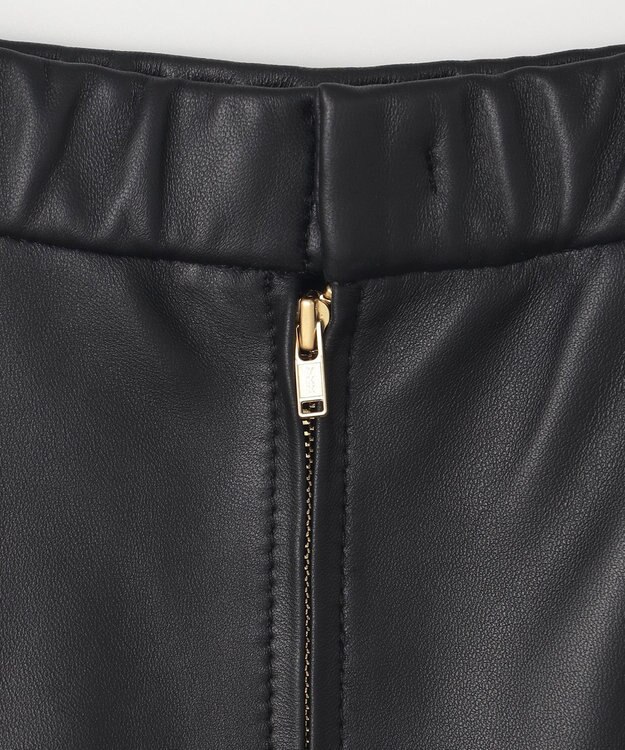 自由区 ラムレザー スカート ブラック