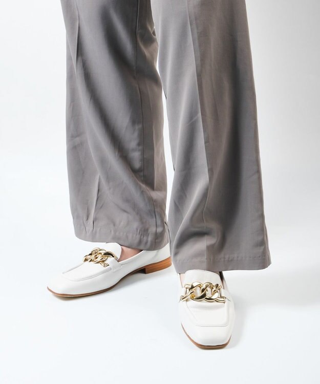 BONTRE 【LucaGrossi/ルカグロッシ】スクエアチェーンローファー/ H092M-US ホワイト