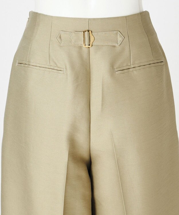 23区 【GOLD LABEL】ウールダブルクロス フロントボタン ワイドパンツ モスグリーン