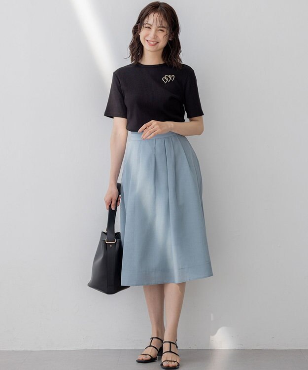 組曲 S カラーボイル フレアスカート ミント系