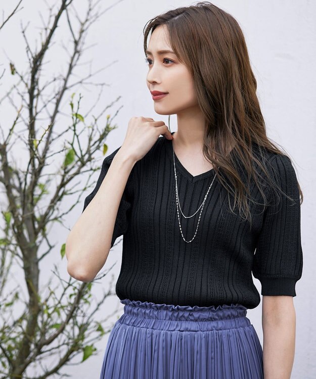 Tiaclasse 【安田美沙子さん  小倉優子さん着用・日本製】大人可愛い2連風チェーンネックレス シルバー