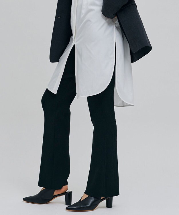 BEIGE， 【洗える】ROUBINE / リブニットパンツ Black