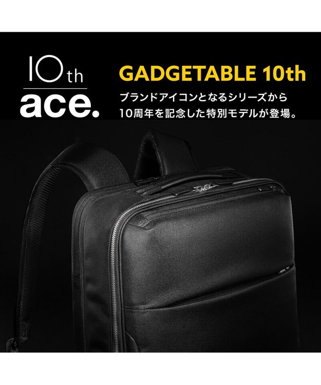 ACE BAGS & LUGGAGE ace. ガジェタブルR 10th ビジネスリュック  A4サイズ 14インチPC収納 15/20L エキスパンド 68963 エース ブラック