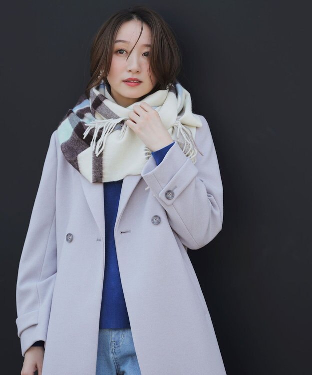 ANY SIS S ウールライクロング チェスターコート アイスグレー