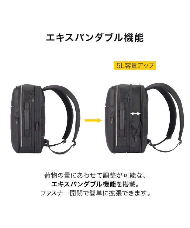 ACE BAGS & LUGGAGE ace. ガジェタブルR 10th ビジネスリュック  A4サイズ 14インチPC収納 15/20L エキスパンド 68963 エース ブラック