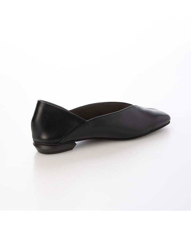 MODE ET JACOMO <carino>スクエアトゥフラットパンプス ブラック