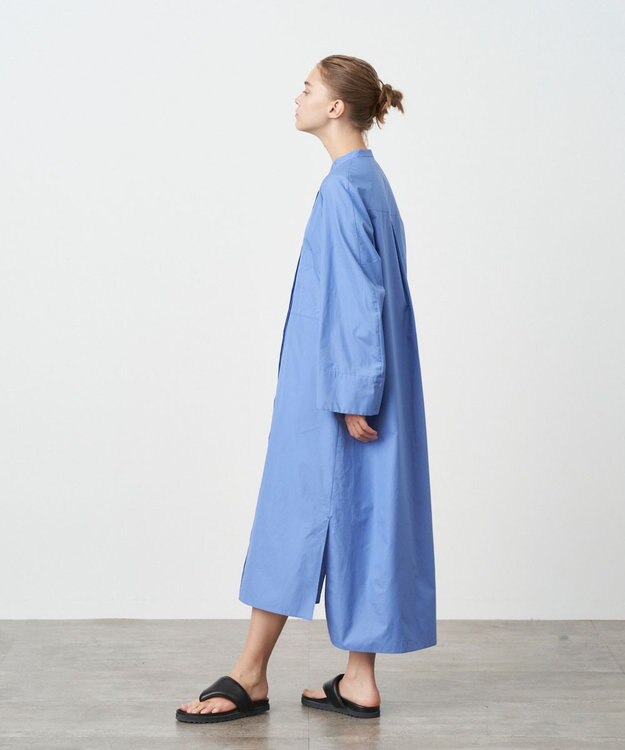 ATON SUVIN BROAD | バンドカラードレス SAX