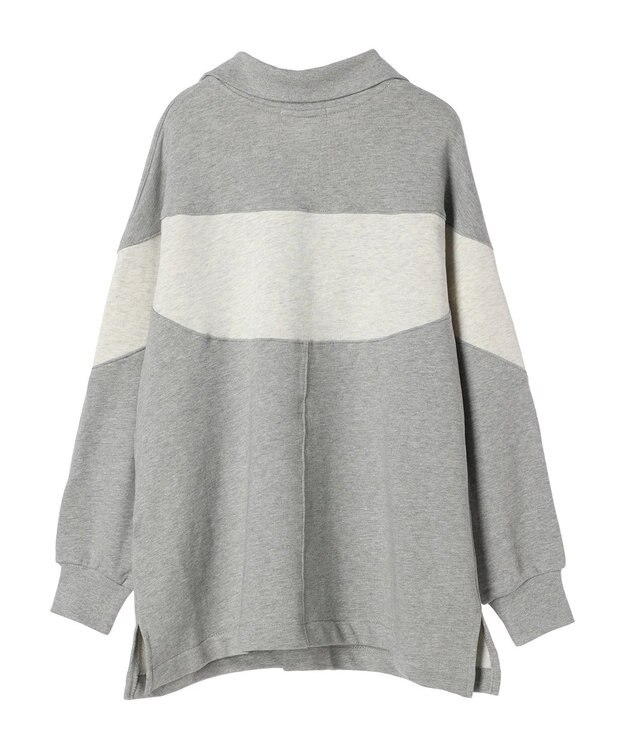 AMERICAN HOLIC ハーフＺＩＰ配色切り替え裏毛チュニック Light Gray Mixture