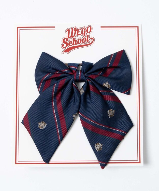 WEGO 【SCHOOLITEM】エンブレム柄スクールリボン ネイビー