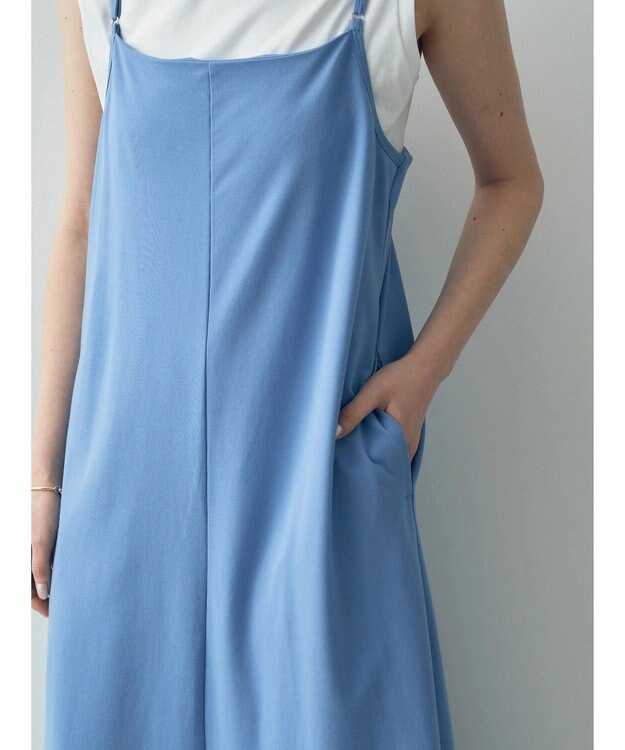 YECCA VECCA 【2点SET】シアーシャツ×Aラインキャミワンピース Navy