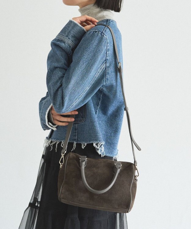 russet スエード2WAYミニボストンバッグ(CE-1570-WEB) Gray