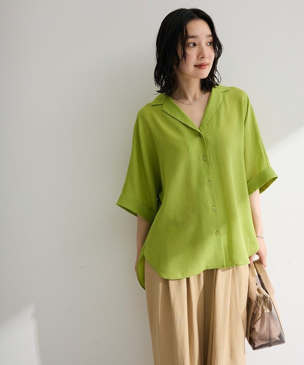 Green Parks 【WEB限定】開襟シアージャケット風シャツⅡ Green