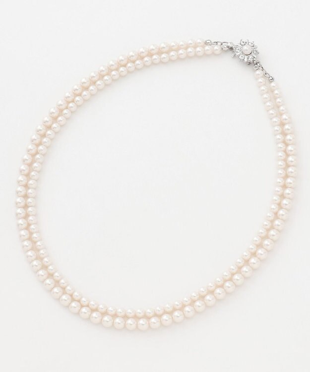 J.PRESS LADIES 【3way】3連パール ネックレス シルバー系