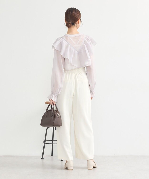 earth music&ecology シアーラッフルショートボレロ Gray