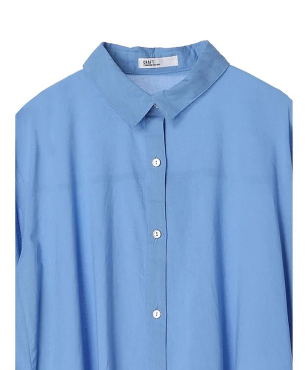 CRAFT STANDARD BOUTIQUE インド綿Ａラインシャツワンピース Sax