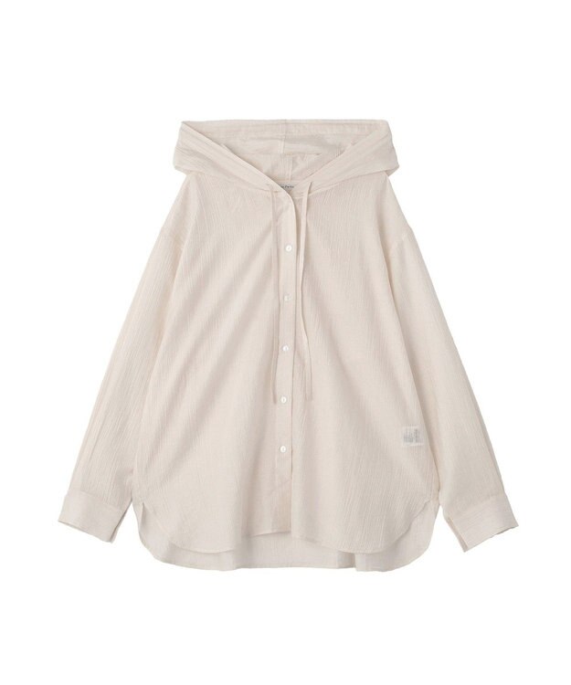 Green Parks シアーフードシャツ Beige