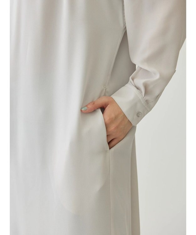 AMERICAN HOLIC ジョーゼットバックプリーツワンピース Light Gray