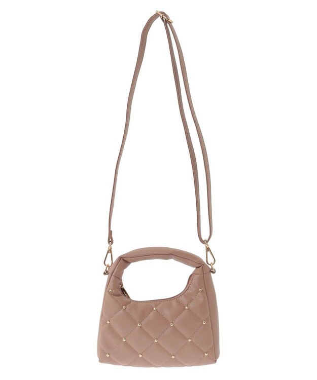 earth music&ecology スタッズキルトバッグ Light Brown