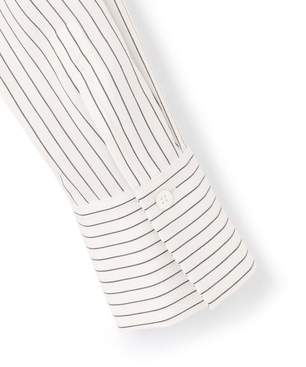 ICB 【洗える】 リヨセルローン ペプラムブラウス オフホワイト×ブラック系