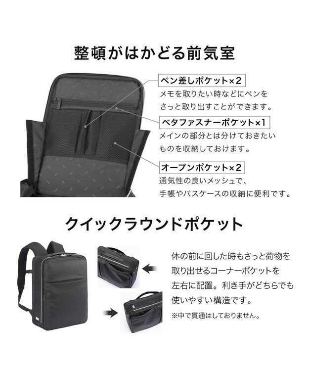 ACE BAGS & LUGGAGE ace. ガジェタブルR 10th ビジネスリュック  A4サイズ 14インチPC収納 15/20L エキスパンド 68963 エース ブラック