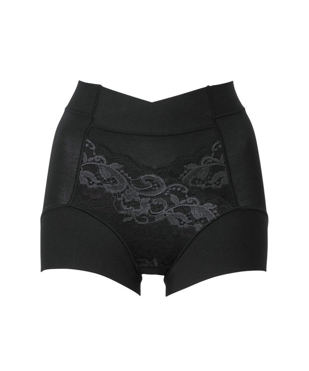 BRADELIS New York 【BRADELIS NewYork peace】綿混フィットレースショーツ ウエストからヒップ下まですっぽり包み補整するショーツ ブラック