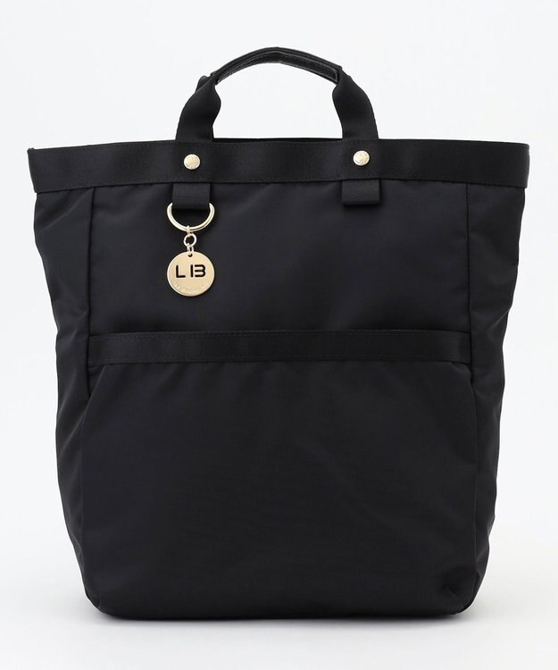 LA BAGAGERIE チャーム付き　ナイロンリュック ブラック