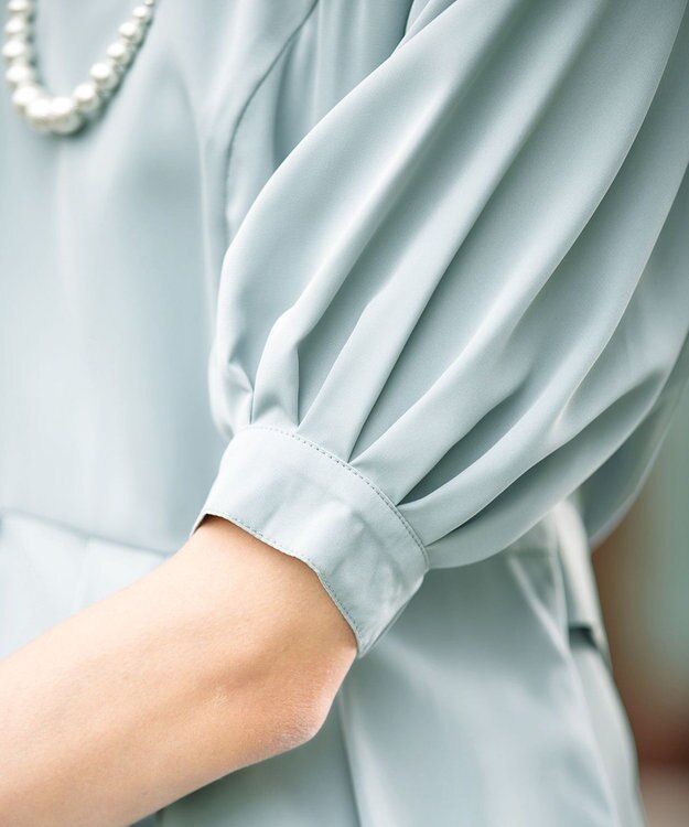 Tiaclasse L 【洗える】パフスリーブワンピース ミント