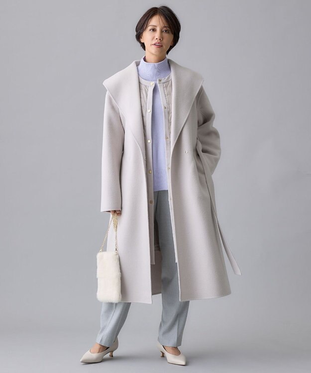 自由区 【洗える】ライトダウン ジレ モーヴ