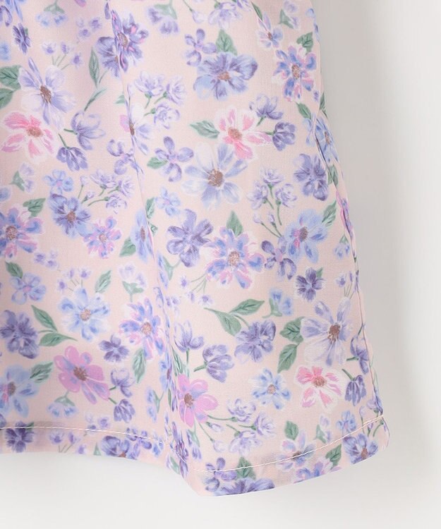 ANY KIDS 花柄キャミセット 長袖 Tシャツ ホワイト×ラベンダー系花柄