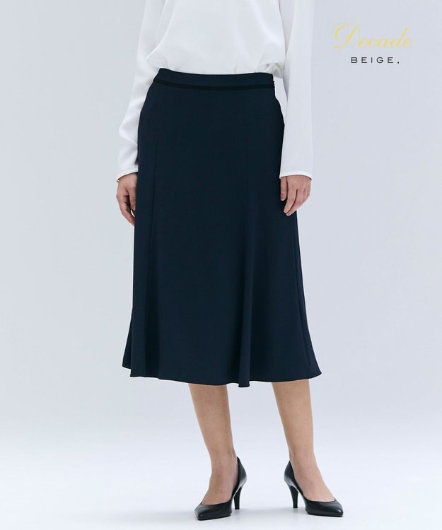 BEIGE， 【洗える】CINDY / フレアスカート Navy x Black