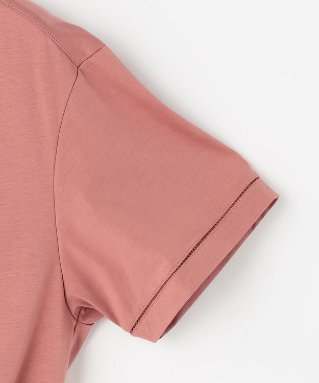 J.PRESS LADIES L プレーティングジャージー バンドカラー カットソー ローズピンク系