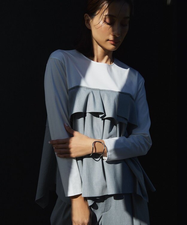 23区 L 【洗える】ライトクロスビスチェコンビ ジャージー カットソー ライトグレー系