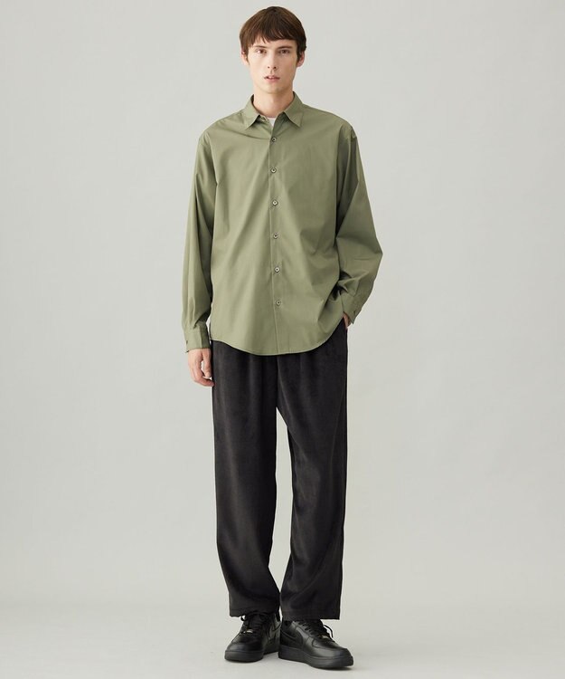 UNFILO MENS コットンブレンド シャツ ネイビー