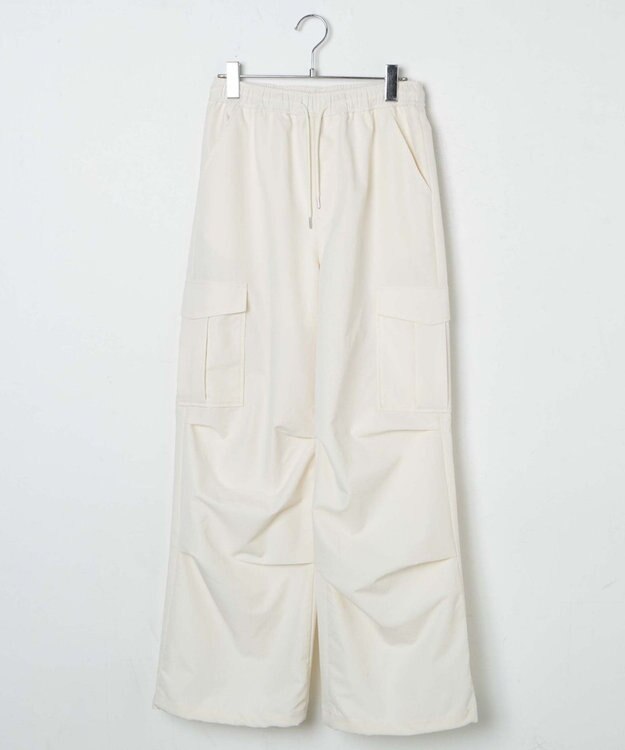 WEGO 【ウエストゴム】イージーパラシュートカーゴパンツ オフホワイト