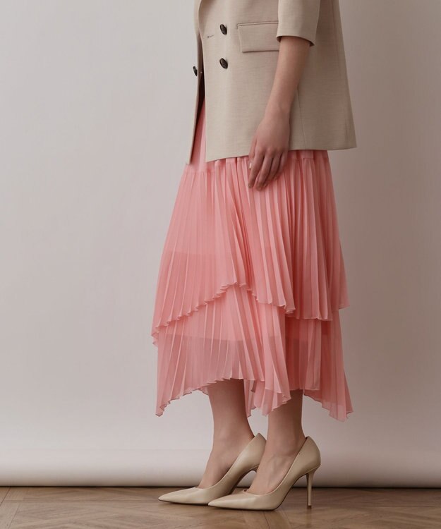 GRACE CONTINENTAL イレギュラープリーツスカート ピンク