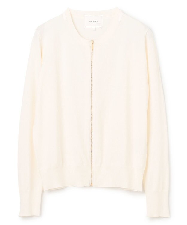 BEIGE， NADIA / ジップアップカーディガン Ecru