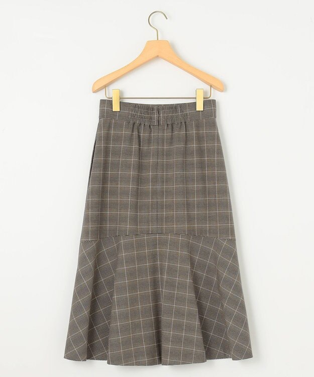 組曲 L 2WAYウォームストレッチ チェックスカート ベージュ系3
