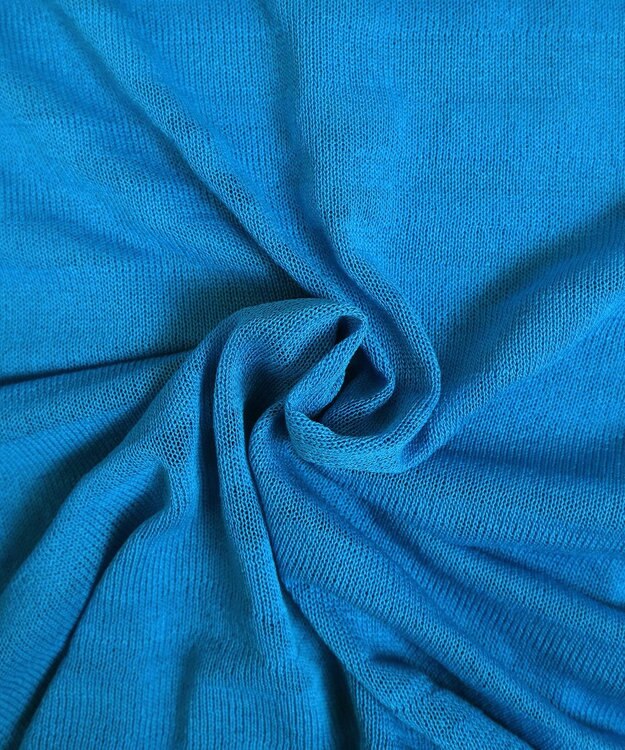 Tiaclasse 【インナーセット・洗える】ボーダー編みシアーニットアンサンブル ブルー