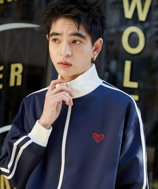 WEGO 【ユニセックス着用ITEM】ライントラックジャケット ネイビー