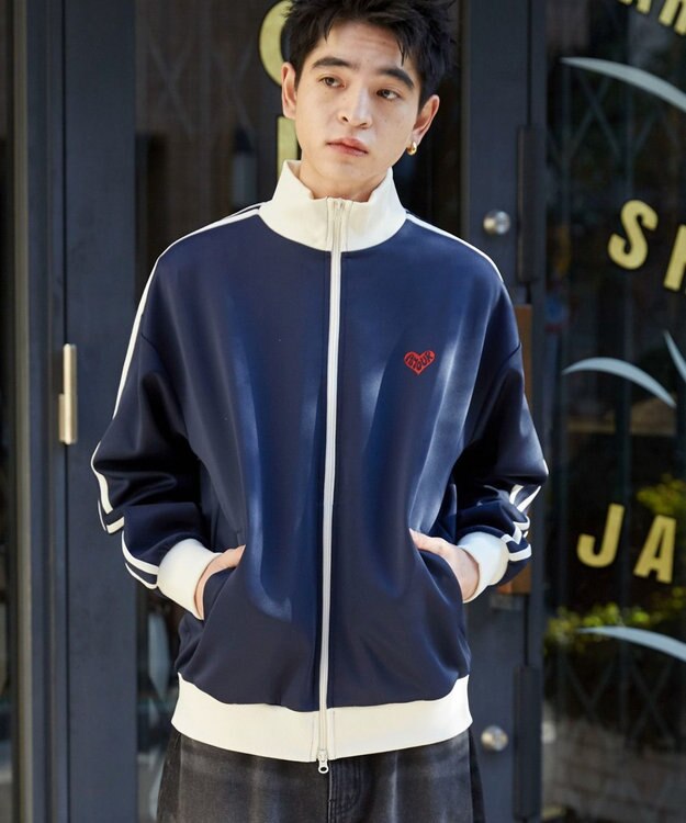 WEGO 【ユニセックス着用ITEM】ライントラックジャケット ネイビー