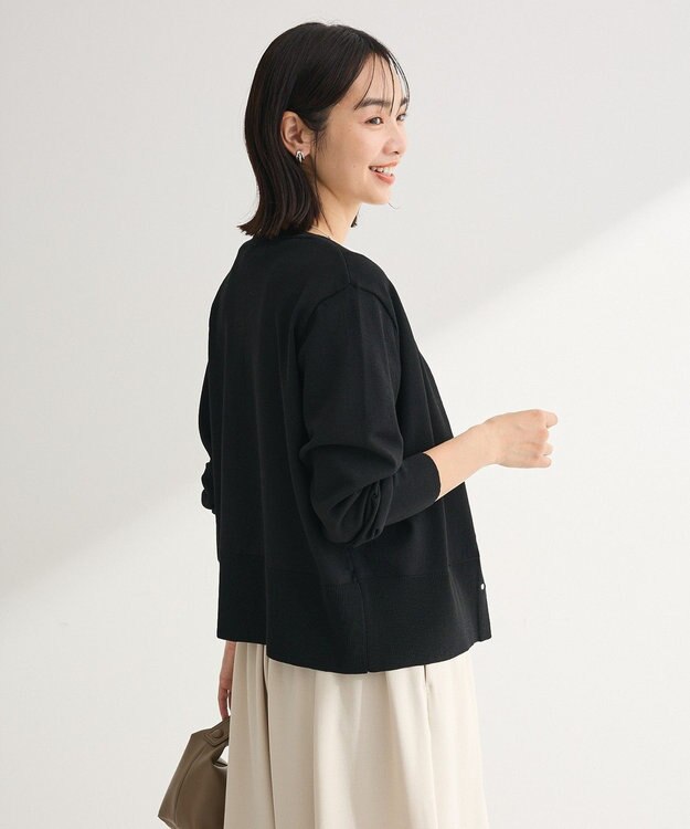 Green Parks 金釦コンパクトニットカーディガン Black