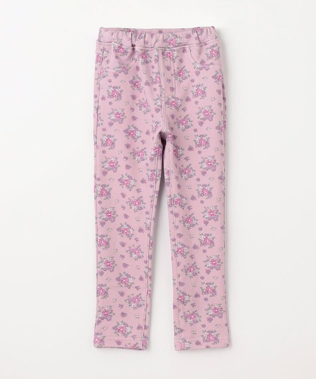 ANY KIDS 7days 裏シャギー 総柄 パンツ ピンク系小花柄