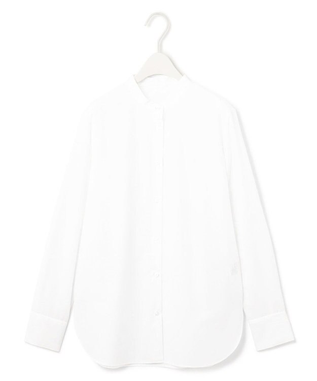 ICB 【洗える】クリーンブロード バンドカラーブラウス オフホワイト系