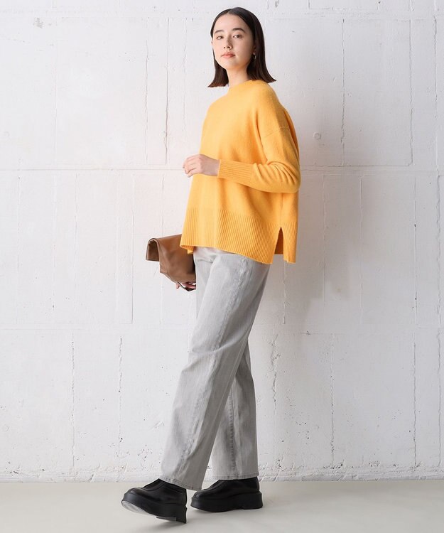 UNFILO 【新色追加】ふわふわ クルーネックニット [NEW]オレンジ